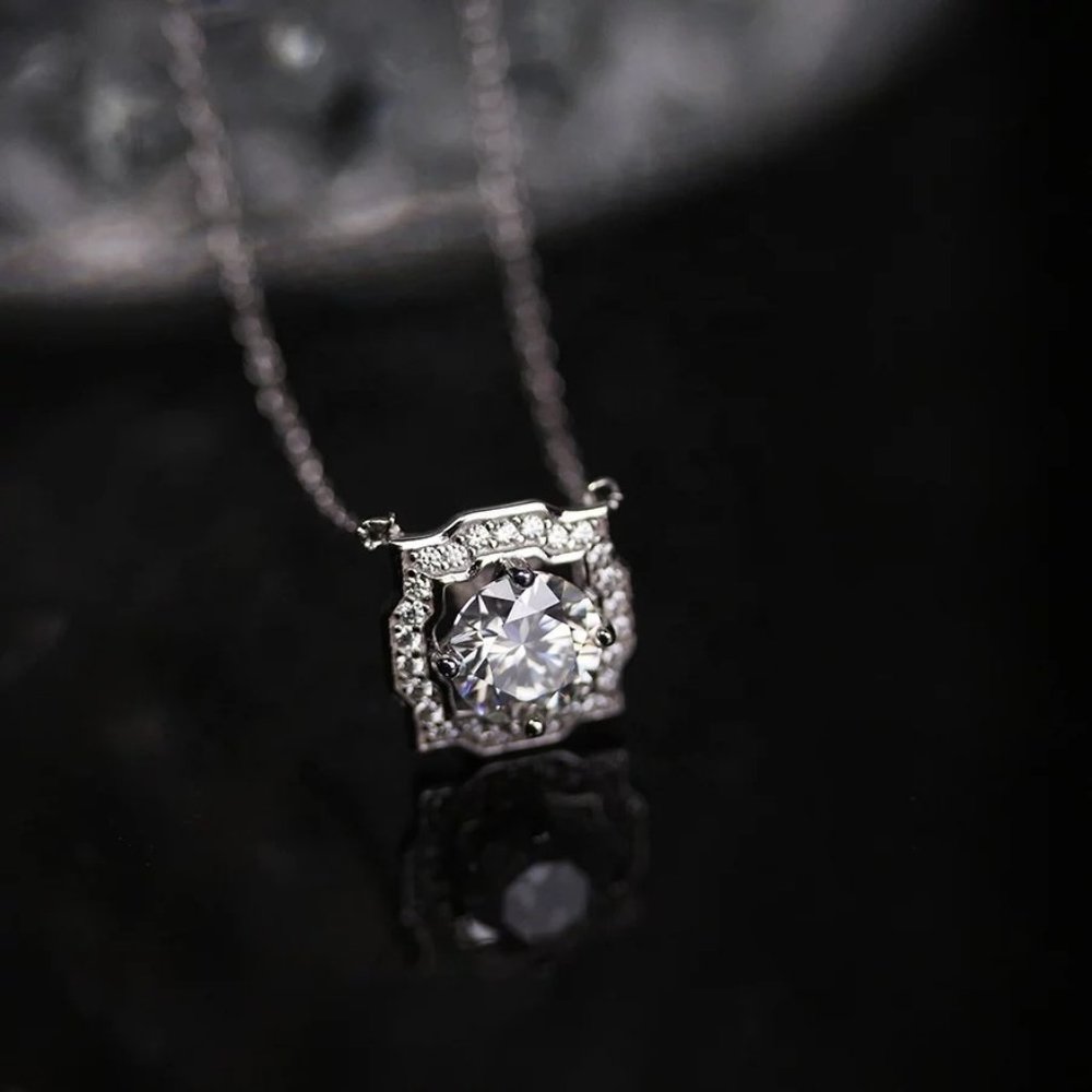 Certified 1ct. t.w. Halo Diamond Elegant Necklace - Picture 3 of 16